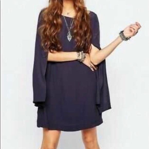 Free People split sleeve mini dress, EUC - Picture 1 of 8